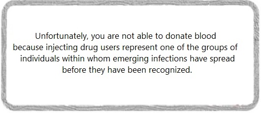 Online eligibility criteria questionnaire - Unfortunately, you are not able to donate blood button