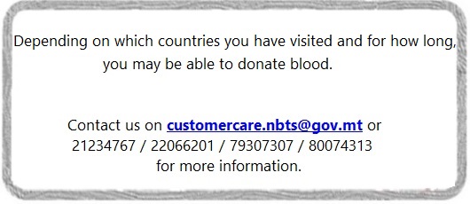 Online eligibility criteria questionnaire - Unfortunately, you are not able to donate blood - answer button