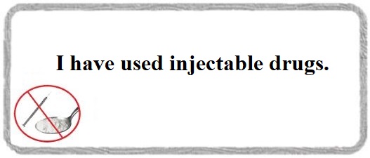 Online eligibility criteria questionnaire - I have used injectable drugs question button