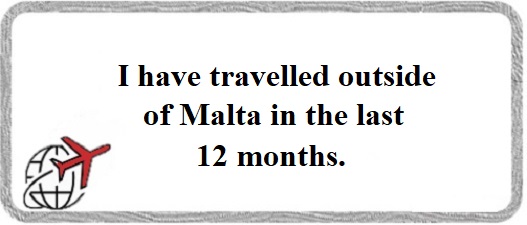 Online eligibility criteria questionnaire - I have travelled outside of Malta in the last 12 months question button